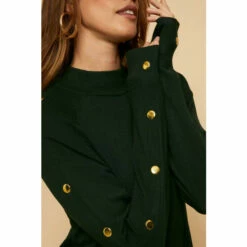 Wallis Tall Green Button Detail Funnel Knitted Tunic For Female -Cheap Wallis Store unnamed file 3458