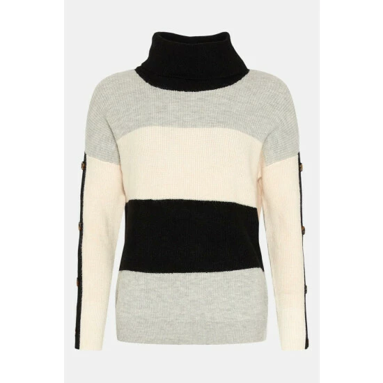 Wallis Stone Cowl Neck Block Striped Jumper For Female 7 Wallis Stone Cowl Neck Block Striped Jumper For Female - Image 5