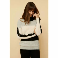 Wallis Stone Cowl Neck Block Striped Jumper For Female 13 Wallis Stone Cowl Neck Block Striped Jumper For Female -Cheap Wallis Store unnamed file 3466