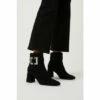 Wallis Alia Jewelled Buckle Block Heel Ankle Boots For Female
