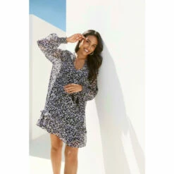 Wallis Petite Indigo Animal Metallic Mini Dress For Female