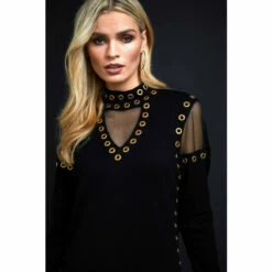 Wallis Black Eyelet Stud Mesh Knitted Dress For Female 12 Wallis Black Eyelet Stud Mesh Knitted Dress For Female -Cheap Wallis Store unnamed file 3511