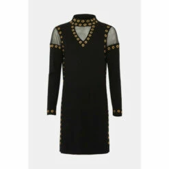 Wallis Black Eyelet Stud Mesh Knitted Dress For Female 13 Wallis Black Eyelet Stud Mesh Knitted Dress For Female -Cheap Wallis Store unnamed file 3512