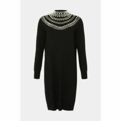Wallis Pearl Necklace Black High Neck Knitted Dress For Female 13 Wallis Pearl Necklace Black High Neck Knitted Dress For Female -Cheap Wallis Store unnamed file 3525