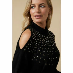 Wallis Petite Hotfix Spray Cold Shoulder Jumper For Female -Cheap Wallis Store unnamed file 3537