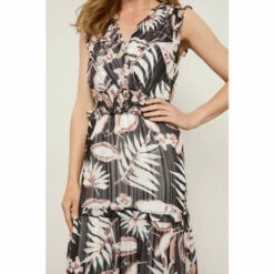 Wallis Mono Palm Tiered Maxi Dress For Female -Cheap Wallis Store unnamed file 3543