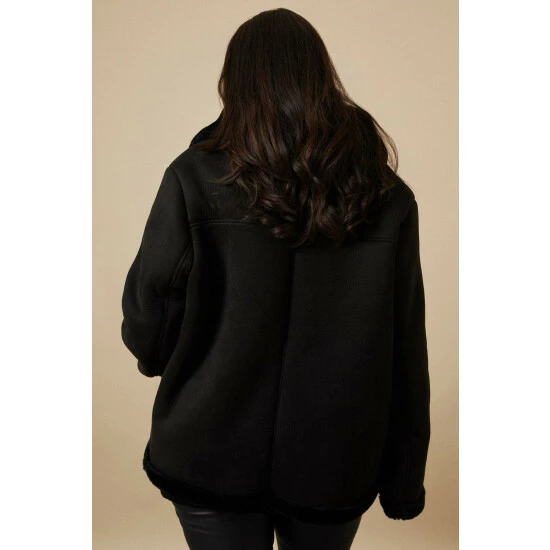 Wallis Curve Faux Fur Aviator Jacket For Female 5 Wallis Curve Faux Fur Aviator Jacket For Female - Image 3