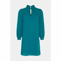 Wallis Teal Twist Neck Shift Dress For Female -Cheap Wallis Store unnamed file 3607