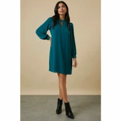 Wallis Teal Twist Neck Shift Dress For Female -Cheap Wallis Store unnamed file 3608