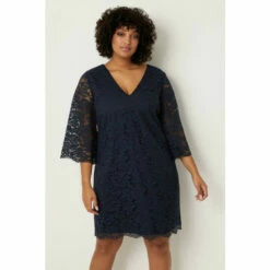 Wallis Curve Lace 3/4 Sleeve Shift Dress For Female -Cheap Wallis Store unnamed file 361