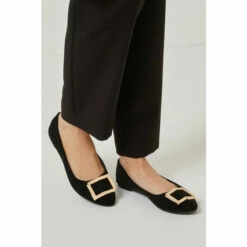 Wallis Polly Square Trim Flexible Ballerina Pumps For Female