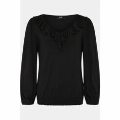 Wallis Plain Jersey Ruffle Top For Female -Cheap Wallis Store unnamed file 3696