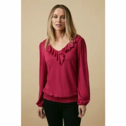 Wallis Plain Jersey Ruffle Top For Female -Cheap Wallis Store unnamed file 3699