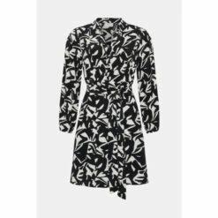 Wallis Petite Mono Abstract Belted Mini Shirt Dress For Female -Cheap Wallis Store unnamed file 3704