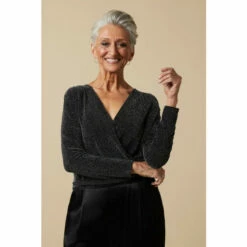 Wallis Petite Shimmer Long Sleeve Wrap Top For Female -Cheap Wallis Store unnamed file 3718