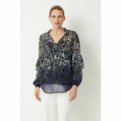 Wallis Cobalt Animal Border Top For Female
