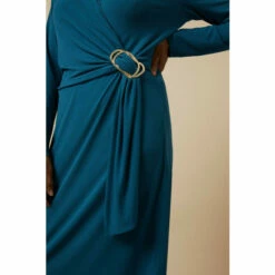 Wallis Teal Buckle Jersey Wrap Midi Dress For Female 14 Wallis Teal Buckle Jersey Wrap Midi Dress For Female -Cheap Wallis Store unnamed file 3731