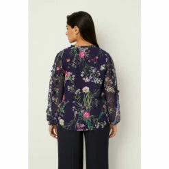 Wallis Petite Navy Floral Frill Detail Blouse For Female -Cheap Wallis Store unnamed file 375