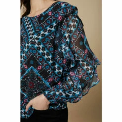 Wallis Mosaic Print Frill Top For Female -Cheap Wallis Store unnamed file 3751