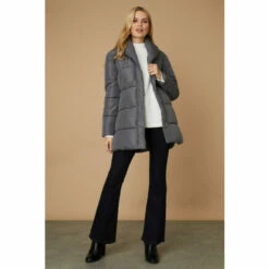 Wallis Shawl Neck Belted Puffer Coat For Female