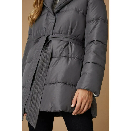 Wallis Shawl Neck Belted Puffer Coat For Female 6 Wallis Shawl Neck Belted Puffer Coat For Female - Image 4