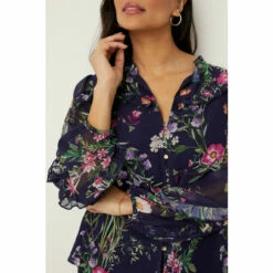 Wallis Petite Navy Floral Frill Detail Blouse For Female -Cheap Wallis Store unnamed file 376