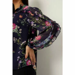 Wallis Petite Navy Floral Frill Detail Blouse For Female -Cheap Wallis Store unnamed file 378