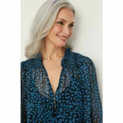 Wallis Teal Leopard Tie Neck Blouse For Female -Cheap Wallis Store unnamed file 3790