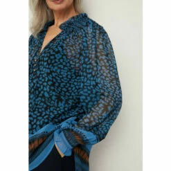 Wallis Teal Leopard Tie Neck Blouse For Female -Cheap Wallis Store unnamed file 3791