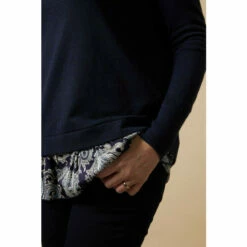 Wallis Navy Paisley Woven Back Jumper For Female -Cheap Wallis Store unnamed file 3807