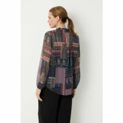 Wallis Navy Patchwork Print Button Through Blouse For Female -Cheap Wallis Store unnamed file 3817