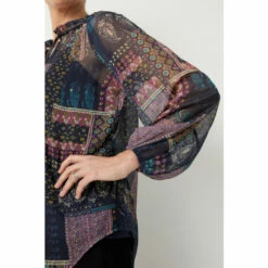 Wallis Navy Patchwork Print Button Through Blouse For Female -Cheap Wallis Store unnamed file 3818