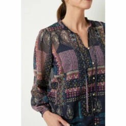 Wallis Navy Patchwork Print Button Through Blouse For Female -Cheap Wallis Store unnamed file 3820