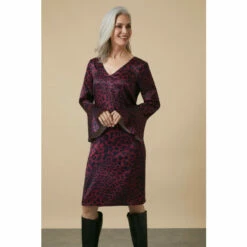 Wallis Tall Berry Leopard Shift Dress For Female