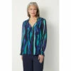 Wallis Teal Stripe Shirred Neck Detail Blouse For Female -Cheap Wallis Store unnamed file 3857
