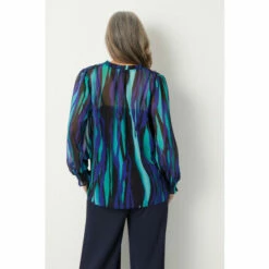 Wallis Teal Stripe Shirred Neck Detail Blouse For Female -Cheap Wallis Store unnamed file 3859