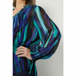 Wallis Teal Stripe Shirred Neck Detail Blouse For Female -Cheap Wallis Store unnamed file 3862