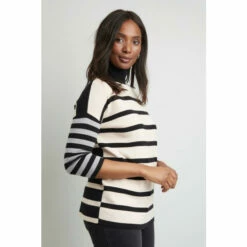 Wallis Stripe Contrast High Neck Jumper For Female