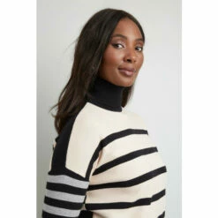 Wallis Stripe Contrast High Neck Jumper For Female -Cheap Wallis Store unnamed file 3895