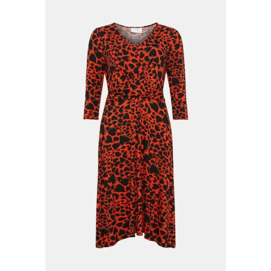 Wallis Petite Red Heart Twist Front Jersey Midi Dress For Female 7 Wallis Petite Red Heart Twist Front Jersey Midi Dress For Female - Image 5