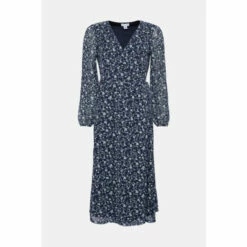 Wallis Navy Floral Mesh Wrap Dress For Female -Cheap Wallis Store unnamed file 392