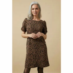 Wallis Animal Jacquard Puff Sleeve Dress For Female -Cheap Wallis Store unnamed file 3920