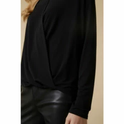 Wallis Black Long Sleeve Jersey Wrap Top For Female -Cheap Wallis Store unnamed file 3924