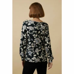 Wallis Mono Floral Jersey Keyhole Top For Female -Cheap Wallis Store unnamed file 3929