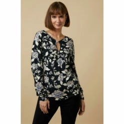 Wallis Mono Floral Jersey Keyhole Top For Female -Cheap Wallis Store unnamed file 3932