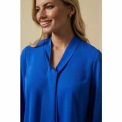Wallis Petite Plain Blue Tie Neck Blouse For Female -Cheap Wallis Store unnamed file 3952