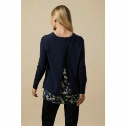 Wallis Petite Navy Floral Woven Back Jumper For Female -Cheap Wallis Store unnamed file 3962