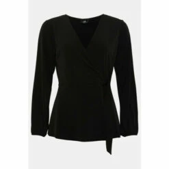 Wallis Plain Jersey Wrap Top For Female -Cheap Wallis Store unnamed file 3998