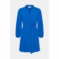 Wallis Petite Plain Cobalt Belted Mini Shirt Dress For Female -Cheap Wallis Store unnamed file 4005