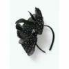 Wallis Mono Spot Bow And Feather Fascinator For Female